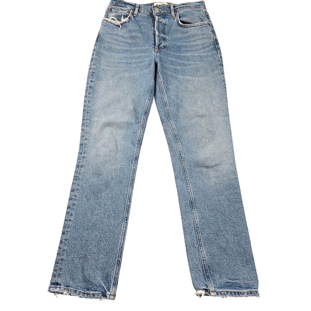 AGOLDE Riley Long High Rise Straight Leg Jeans Womens 26 Blue Denim A9090-1370